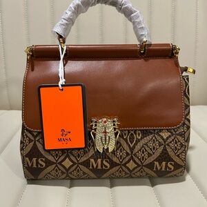 Brown and Tan Women's Bag